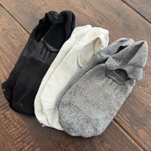 Lululemon Black, White, and Gray No Show Sock Bundle Size L